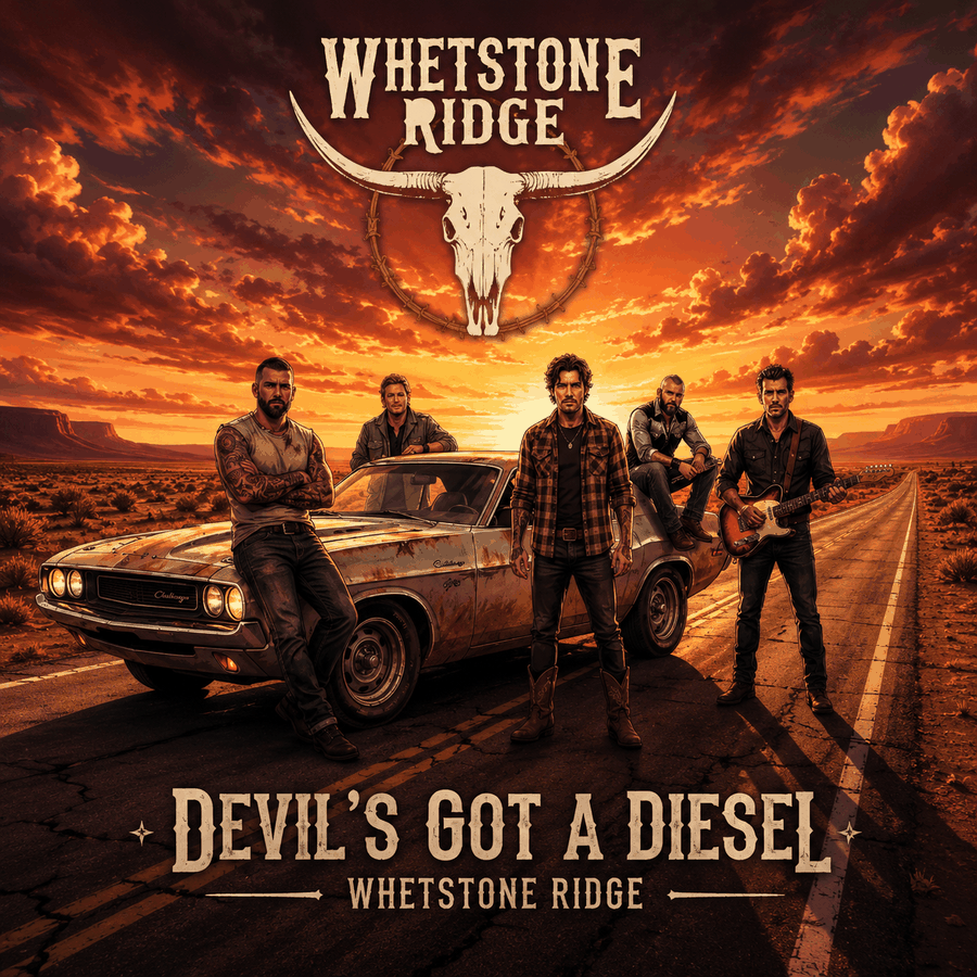 Cover art for the song "Devil's Got a Diesel" by Whetstone Ridge
